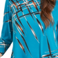 Alfani Women's Printed Swing Top Blue Size Petite XL