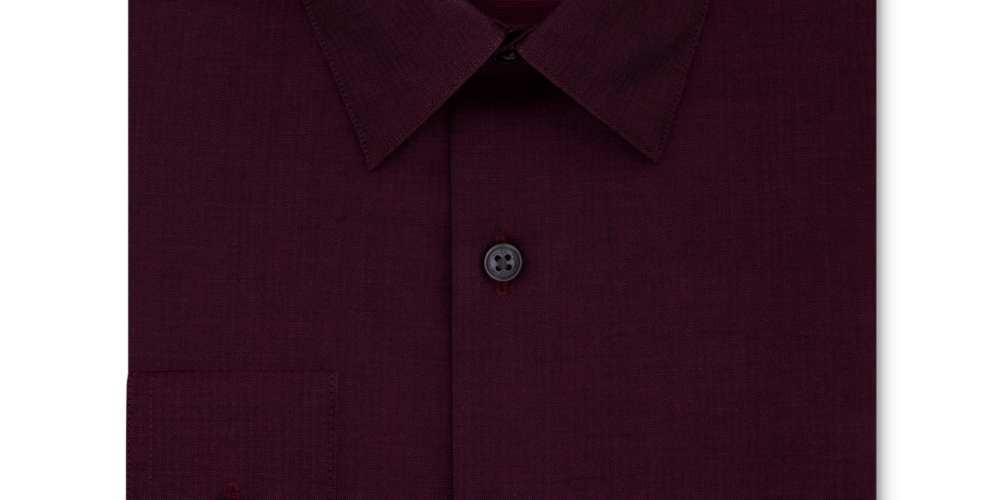 Calvin Klein Men's Heather Collared Work Dress Shirt Wine Size 17/32-33