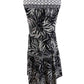 Style & Co Women's Printed Peasant Dress Black Size Petite Small
