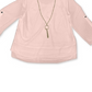JM Collection Women's Rolled-Tab-Sleeve Necklace Top Pink Size Large