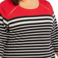 Karen Scott Women's Plus Scoop Neck Striped Top Red Size 0X