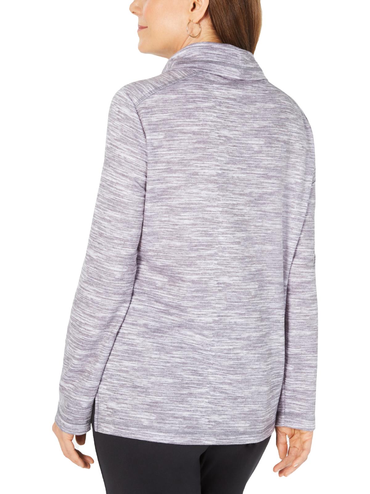 Karen Scott Women's Sports Heathered Turtleneck Sweatshirt Gray Size Petite Large