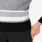 Karen Scott Women's Cotton Striped Cable Knit Sweater Black/Grey Size Petite S/M