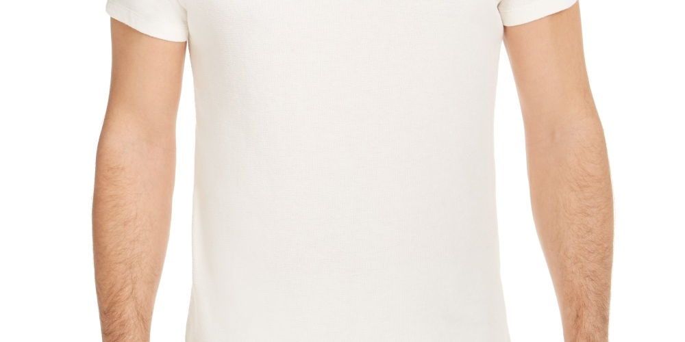 Alfani Men's Quarter-Zip Terry T-Shirt Beige Size X-Large