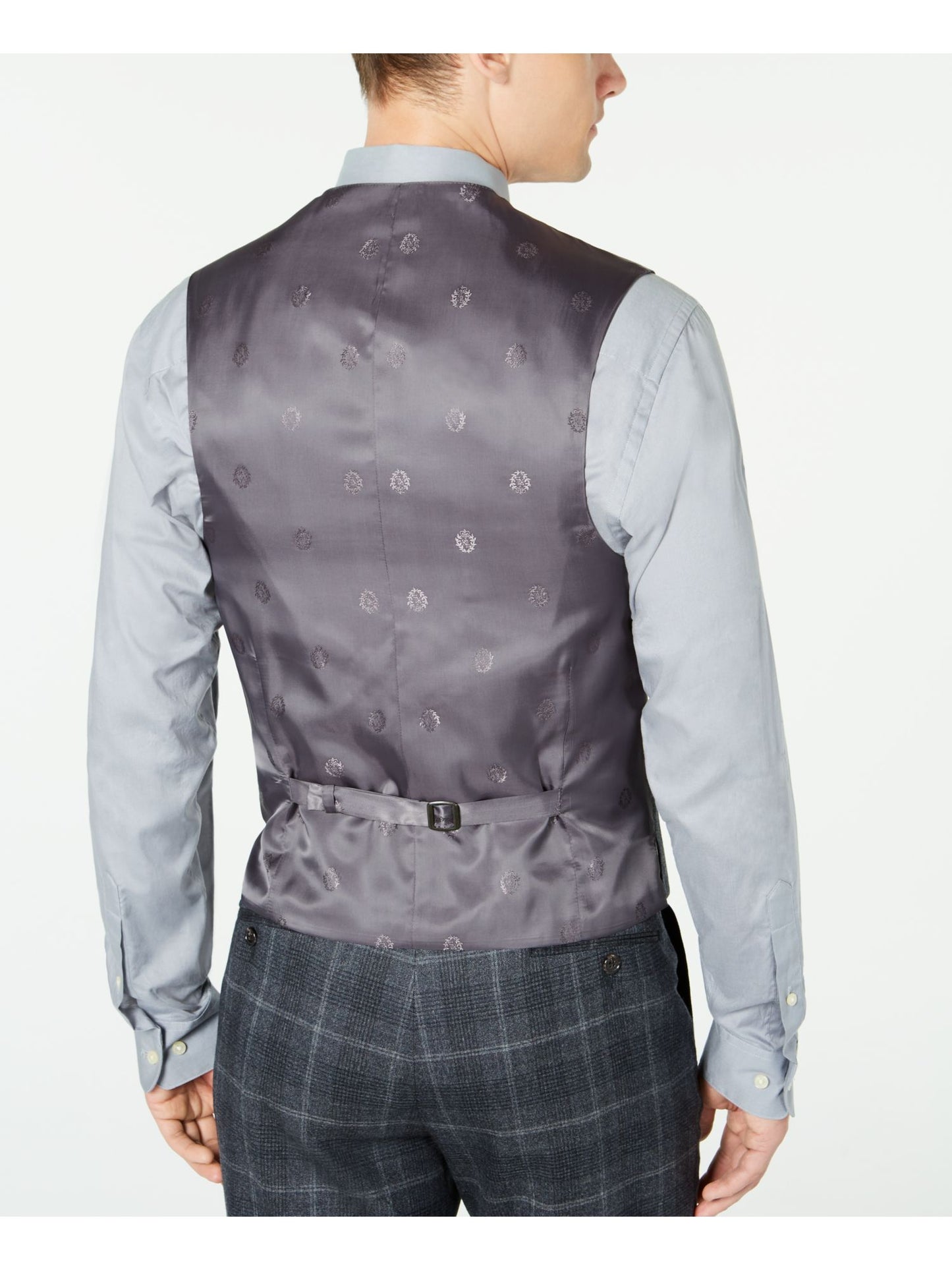 Ralph Lauren Men's Wool Blend Plaid Suit Vest Black Size Size X-Large