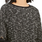 Charter Club Women's 3/4 Sleeve Bow Trim Top Black Size Large