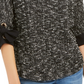 Charter Club Women's 3/4 Sleeve Bow Trim Top Black Size Large