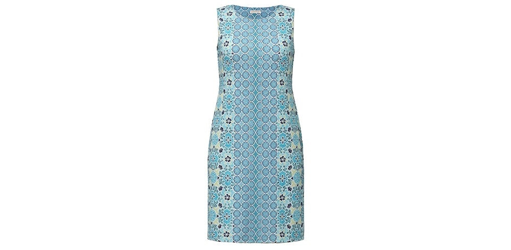 Charter Club Women's Mixed Print Sleeveless Dress  Blue Size Small