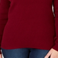 Karen Scott Women's Ribbed Knit Cotton Sweater Merlot Size Petite S/M