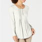 Style & Co Women's Pintuck Top Olive Size Petite S