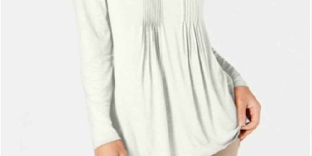 Style & Co Women's Pintuck Top Olive Size Petite S