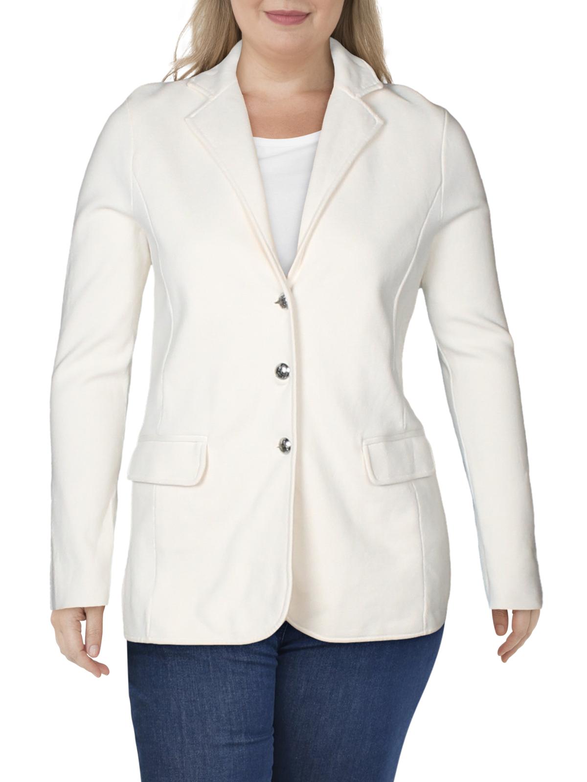 Ralph Lauren Women's Slim Fit Knit Blazer Ivory Size X-Large