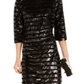 INC International Concepts Women's Sequinned Velvet Sheath Dress Black Size Petite L