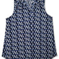 Charter Club Women's Printed V Neck Top Blue Size Medium