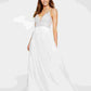 Say Yes to the Prom Junior's Beaded Bodice Chiffon Gown White Size 11