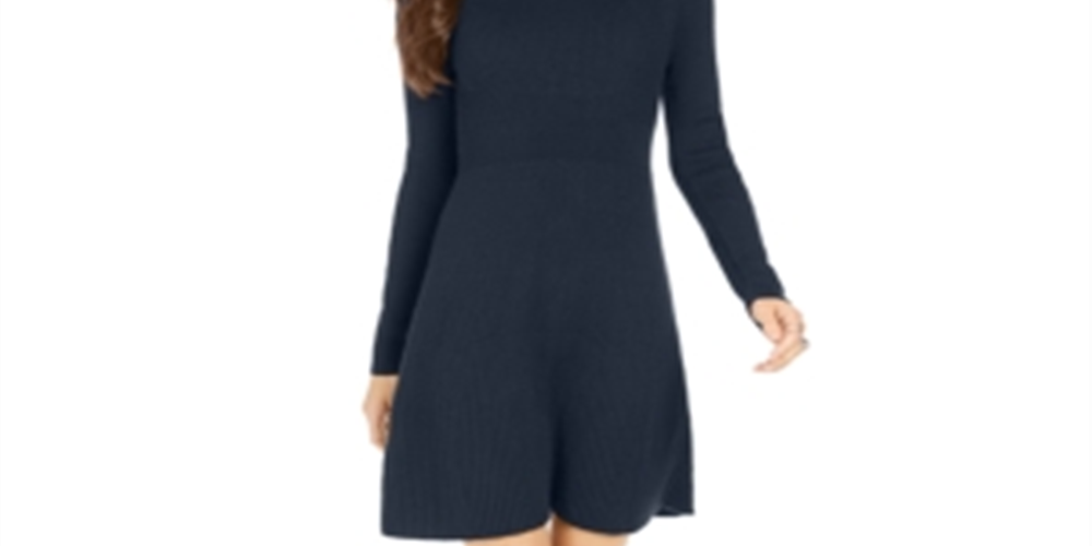 Style & Co Women's Ribbed Sweater Dress Blue Size Petite XL