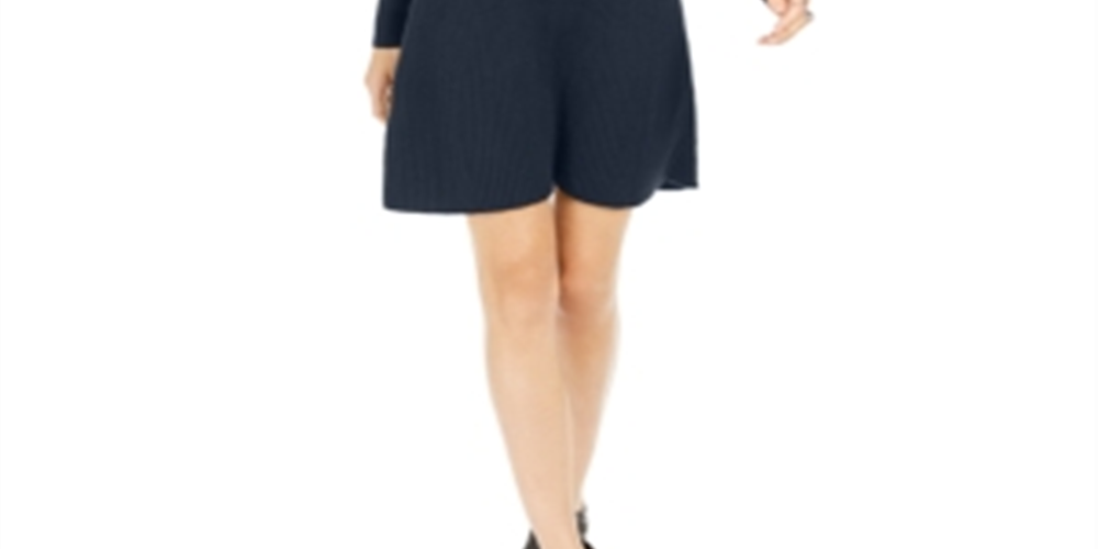 Style & Co Women's Ribbed Sweater Dress Blue Size Petite XL
