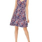 Style & Co Women's Floral Print Sleeveless Swing Dress Purple Floral Size Petite S