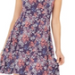 Style & Co Women's Floral Print Sleeveless Swing Dress Purple Floral Size Petite S