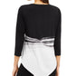 Alfani Women's Asymmetrical Stretch Blouse Black Size Small