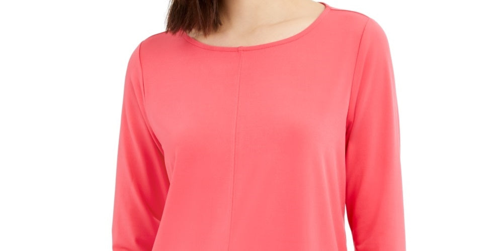 Alfani Women's 3/4-Sleeve Tunic  Pink Size Large