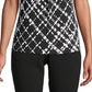 Calvin Klein Women's Printed Pleated-Neck Blouse Gray Size Small