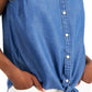 Charter Club Women's Cotton Tie-Hem Sleeveless Shirt Blue Size 8