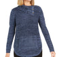 Style & Co Women's Curved Hem Long Sleeve Turtle Neck Sweater Blue Size Petite Medium