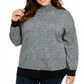 Karen Scott Women's Plus Mock Neck Cotton Sweater Green Size XL
