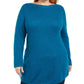 Karen Scott Women's Plus Speckled Boatneck Tunic Sweater Black Size 4X