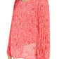 Alfani Women's Coral Sheer Lined Floral Long Sleeve Scoop Neck Wear to Work Blouse Pink Size Petite Large