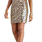 Betsey Johnson Women's Leopard Sequin Sheath Dress Yellow Size 12