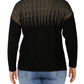 Alfani Women's Metallic Detail Vented Hem Sweater Black Size Petite 16