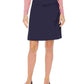 Charter Club Women's Solid Above The Knee A Line Wear To Work Skirt Blue Size Medium