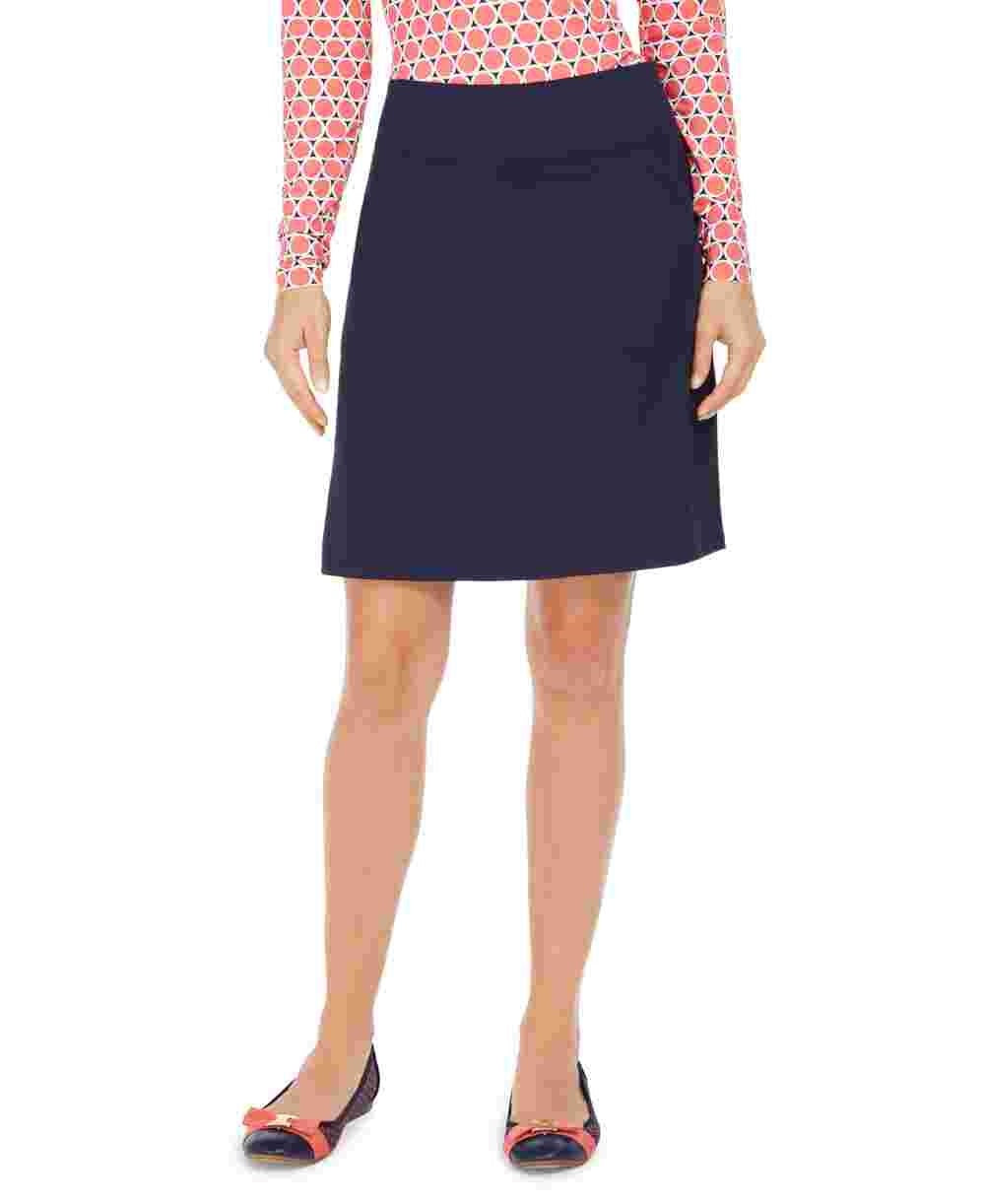 Charter Club Women's Solid Above The Knee A Line Wear To Work Skirt Blue Size Medium