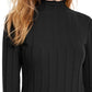 Kit & Sky Women's Ribbed Mock Neck Top Black Size Large