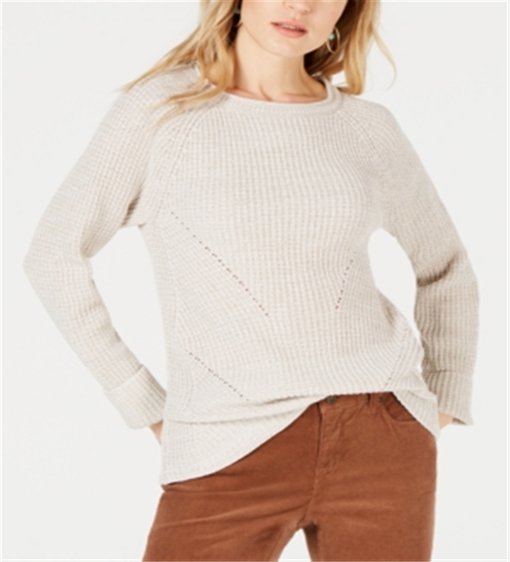 Style & Co Women's Marled Knit Sweater Light Brown Size -Petite S