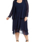 SL Fashions Women's Embellished Dress & Jacket Blue Size 24W