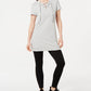 Ideology Women's Short Sleeve Tunic Active Wear Top Gray Size Large