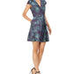 Vince Camuto Women's Belted Floral Print Fit & Flare Dress Blue Size 4