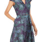 Vince Camuto Women's Belted Floral Print Fit & Flare Dress Blue Size 4
