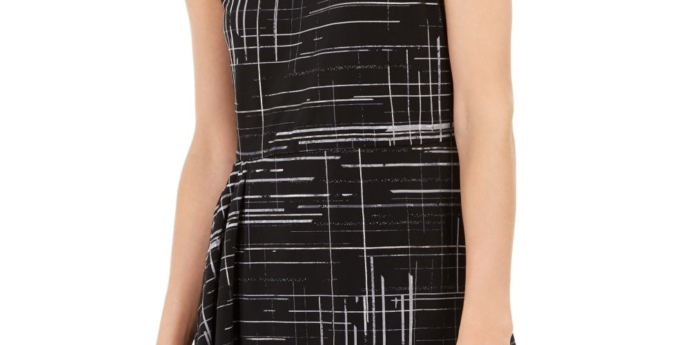 Alfani Women's Printed Asymmetrical Top Black Size Medium