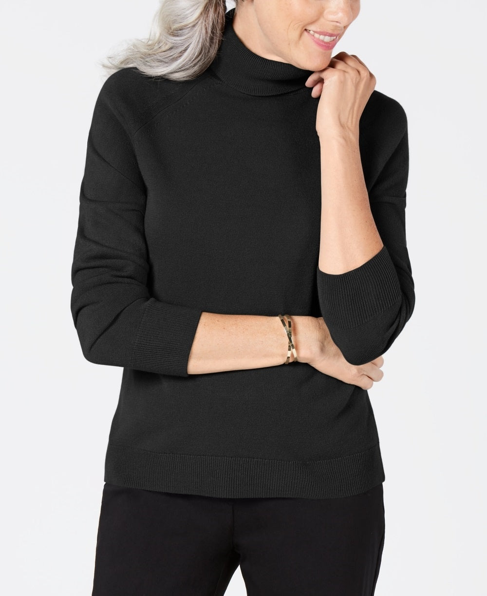 Karen Scott Women's Turtleneck Sweater Black Size X-Small