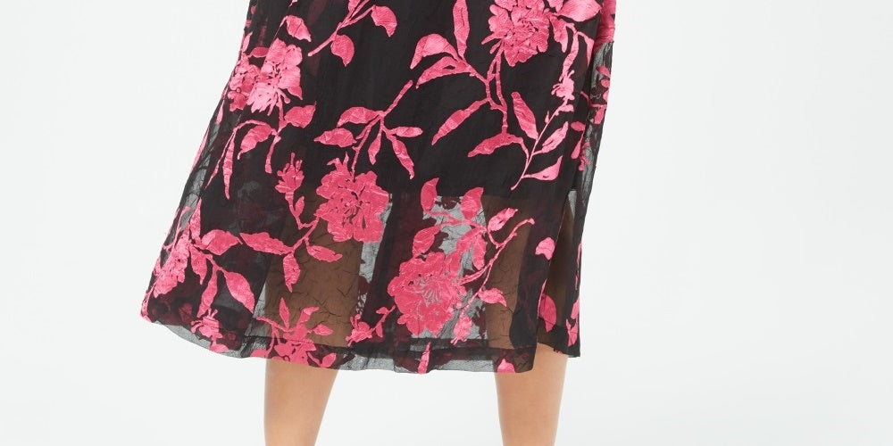 Alfani Women's Floral Print A Line Skirt Pink Size 10 Petite