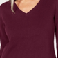 Karen Scott Women's V Neck Sweater Merlot Size Petite S