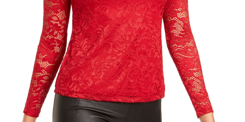 Thalia Sodi Women's Lace Off The Shoulder Top Red Size XX-Large