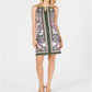 INC International Concepts Women's Printed Halter Dress White Size Petite L