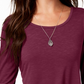 Style & Co Women's Chiffon Hem Top Purple Size Small