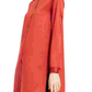 Eileen Fisher Women's Mandarin Collar Button Down Tunic Top Red Size Petite Small