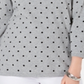 Karen Scott Women's Printed 3/4 Sleeve Sweater Smoke Gray Size Petite S
